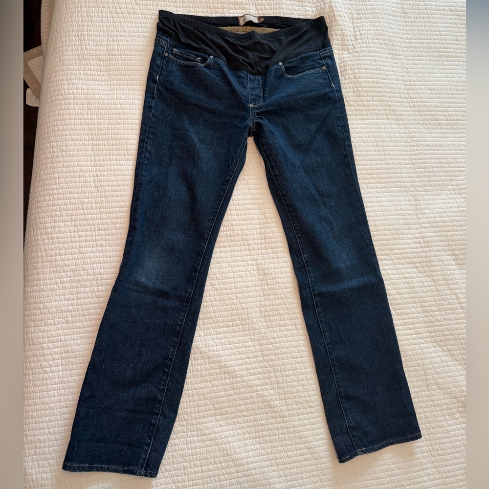 Women's Dark Blue Maternity Jeans - Stretch Waist